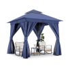 Patio Gazebo Outdoor Heavy Duty Party Tent Shelter With Double Roofs, Mosquito Nettings And Privacy Screens For Backyard, Garden, Lawn