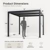 Pergola Modern Style with Adjustable Louvers for Outdoor Roof, Garden, Easy Assembly, Durable, Charcoal