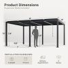 Pergola Modern Style with Adjustable Louvers for Outdoor Roof, Garden, Easy Assembly, Durable, Charcoal