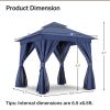 Patio Gazebo Outdoor Heavy Duty Party Tent Shelter With Double Roofs, Mosquito Nettings And Privacy Screens For Backyard, Garden, Lawn