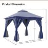 Patio Gazebo Outdoor Heavy Duty Party Tent Shelter With Double Roofs, Mosquito Nettings And Privacy Screens For Backyard, Garden, Lawn