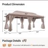 Patio Gazebo Outdoor Heavy Duty Party Tent Shelter With Double Roofs, Mosquito Nettings And Privacy Screens For Backyard, Garden, Lawn