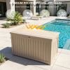 230 Gallon Outdoor Storage Box, Waterproof Resin Deck Container with Lockable Lid, Patio Organizer for Cushions & Garden Tools