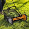 18 Inch Push Reel Lawn Mower 4-Position Adjustable with Removable Grass Catcher