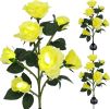 Solar Rose Lights Outdoor, 2 Pack with 14 Rose Flowers Waterproof Color Changing LED Flower Lights, Solar Powered Garden Stakes for Yard, Patio
