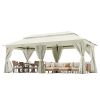 Patio Gazebo Outdoor Heavy Duty Party Tent Shelter With Double Roofs, Mosquito Nettings And Privacy Screens For Backyard, Garden, Lawn