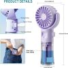 Handheld Misting Fan Rechargeable Battery Operated Portable 4 Speeds & 55ml 360° Swiveling Personal Fan for Travel Camping Outdoor