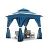 Patio Gazebo Outdoor Heavy Duty Party Tent Shelter With Double Roofs, Mosquito Nettings And Privacy Screens For Backyard, Garden, Lawn