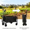 680LBS Heavy Duty Folding Wagon Cart, All-Terrain Collapsible Utility Wagon with Extra Large Capacity, Compact Foldable Pull Cart for Camping