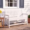 HDPE Outdoor Bench, Weather-Resistant Patio & Porch Bench With Aluminum-Reinforced Frame, 560 Lbs Weight Capacity