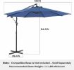 10ft Umbrella Hanging Offset Market Outdoor Sun Shade For Deck Poolside W Lights Easy Tilt Cross Base