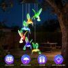 Solar Hummingbird Wind Chime 7 Color Changing Wind Chime For Outside Ipx4 Waterproof Outdoor Garden Yard Decor
