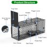 26In Single Door Live Animal Cage Trap For Animals Under 5Lbs Easy To Setup Humane Galvanized Iron Trap Cage For Small Cats Rabbits Squirrels Moles Ch
